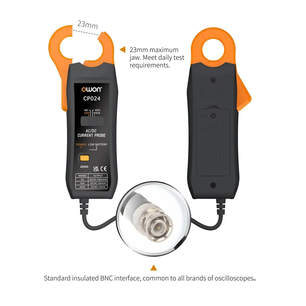 OWON CP024 AC/DC Clamp Probe Tester, DC-AC Current Probe For Digital Storage Oscilloscopes detail image 5