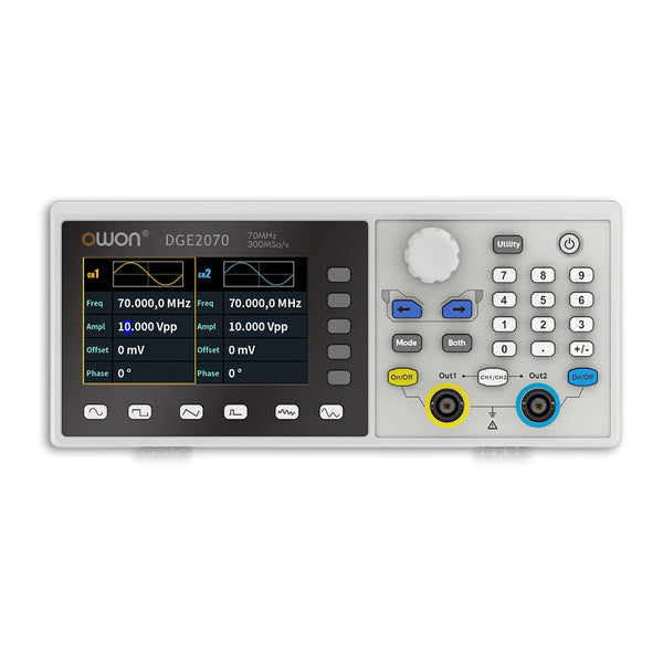 OWON DGE2035 DGE2070 Arbitrary Waveform Generator 2 Channels 35Mhz 70Mhz Bandwidth 14Bits 300MSa/s Sample product image