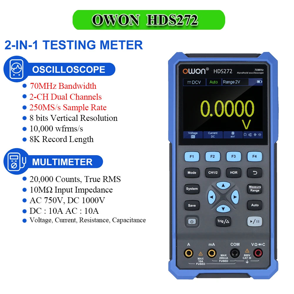 OWON HDS2102S HDS272S HDS242S Handheld Digital Oscilloscope 100MHz Bandwidth 500MS/s 2CH + detail image 11