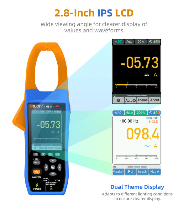 Owon CMS101 3 in 1 1000A AC/DC Clamp Meter+ Oscilloscope Bluetooth Recorder Function 18650 detail image 3