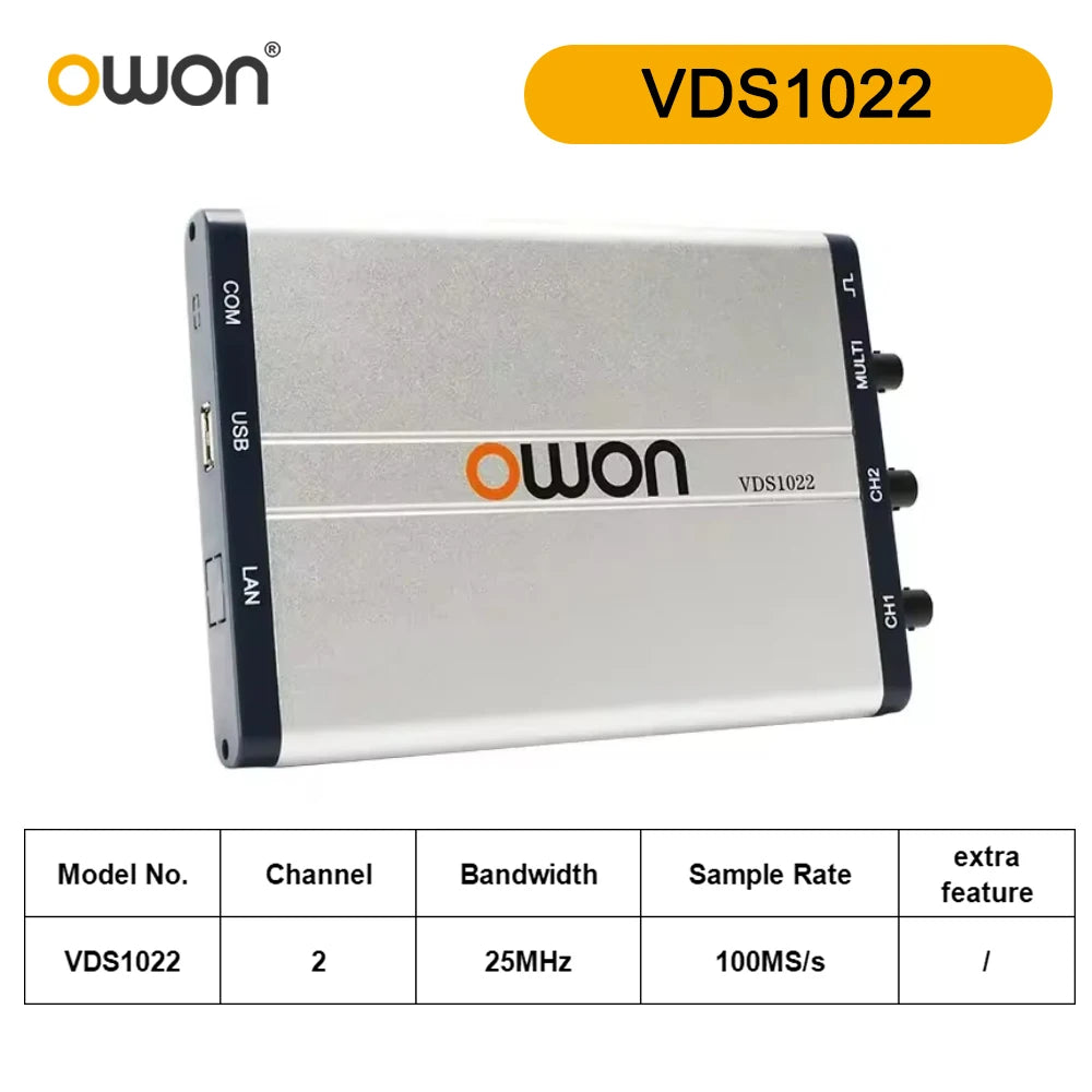Owon VDS1022 VDS1022I Digital Oscilloscope 100Msa/S 25Mhz Bandwidth Handheld Portable PC USB detail image 7