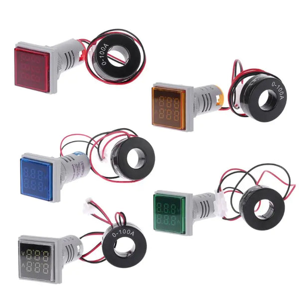 Square Dual Display Voltmeter & Ammeter LED Digital Voltage Gauge AC 60-500V 0-100A Current detail image 7