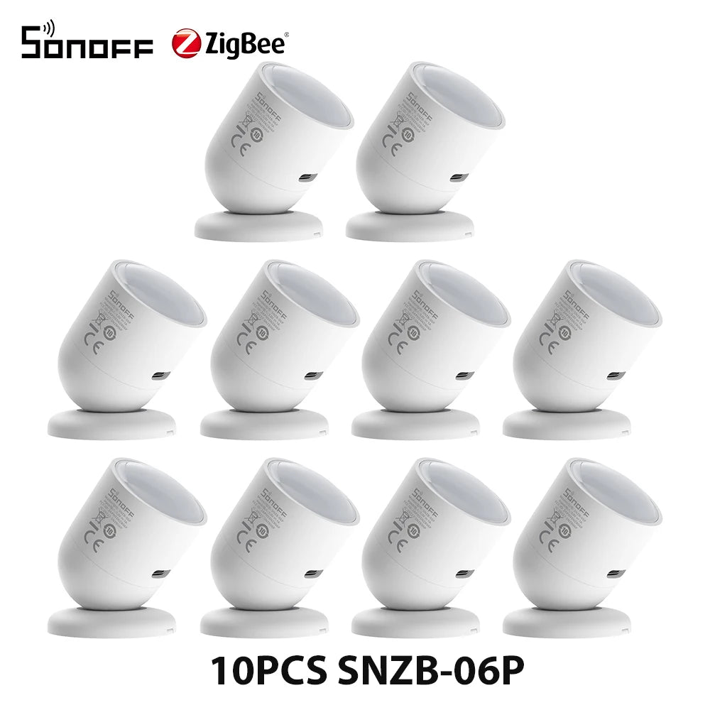 1-10PCS SONOFF SNZB-06P Zigbee Human Presence Sensor 5.8GHz Microwave Radar Smart Scene ZBBridge-P eWeLink Alice Alexa Google