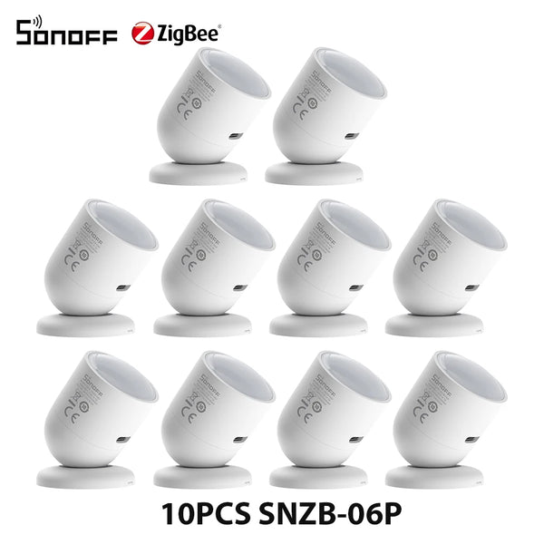 1-10PCS SONOFF SNZB-06P Zigbee Human Presence Sensor 5.8GHz Microwave Radar Smart Scene ZBBridge-P eWeLink Alice Alexa Google