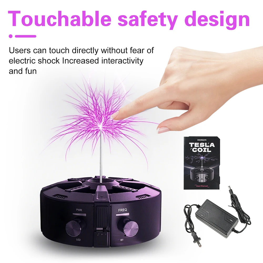 Tesla Coil Bluetooth Music Box Arc Generator Artificial Lightning Touchable Teaching detail image 4