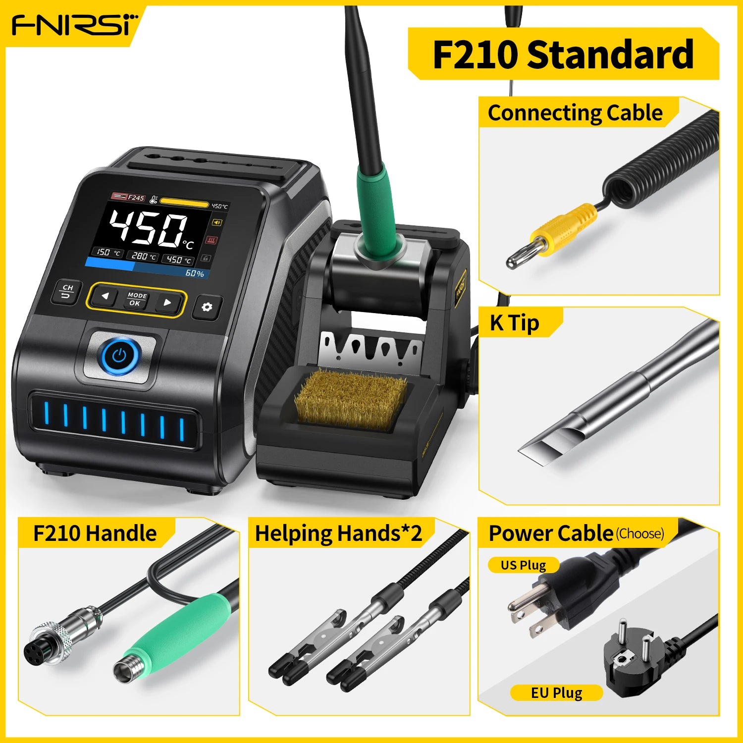 FNIRSI DWS-200 Power Repaid Heating Soldering Iron Staion detail image 6