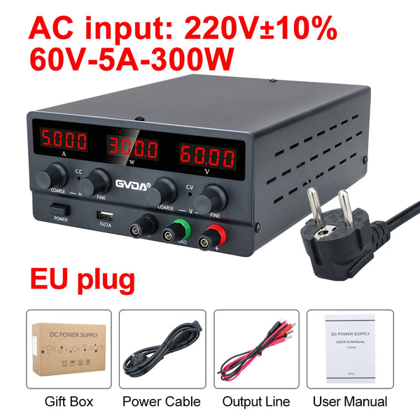 GVDA Adjustable DC Power Supply 30V 10A Lab Power Supply 300W Voltage Regulator Stabilizer detail image 9