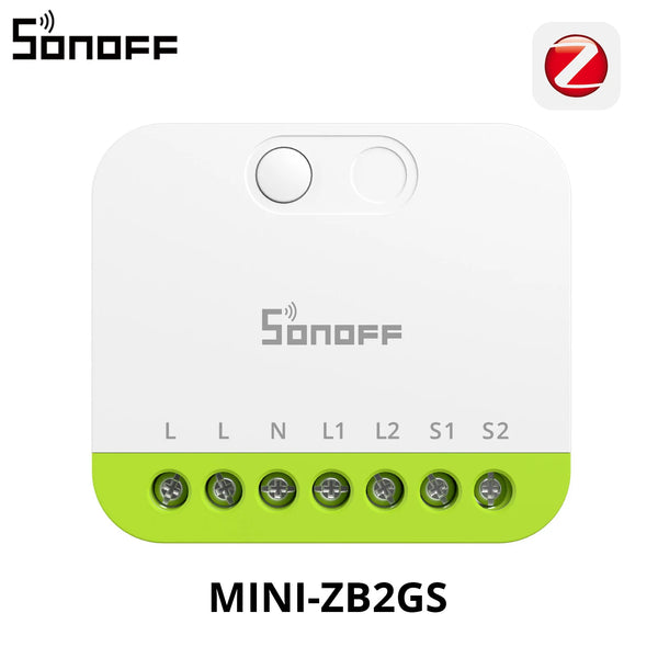 SONOFF MINI DUO 2-Gang Zigbee Smart Switch MINI-ZB2GS Small & Safe Dual-Load Control Supports External Switch Require zigbee hub