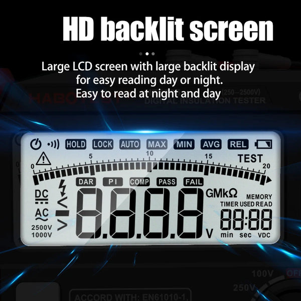 HABOTEST HT5203/HT5205 1000V 0-100G Insulation Resistance Tester Earth Ground Resistance detail image 5