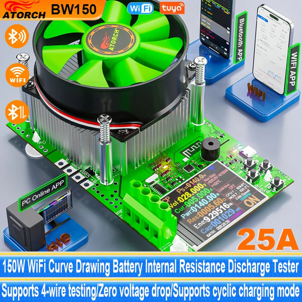‌Tuya WiFi Smart Battery Tester 18650 Capacity Meter USB Electronic Load Internal Resistance Detector with Real-Time APP Monitor