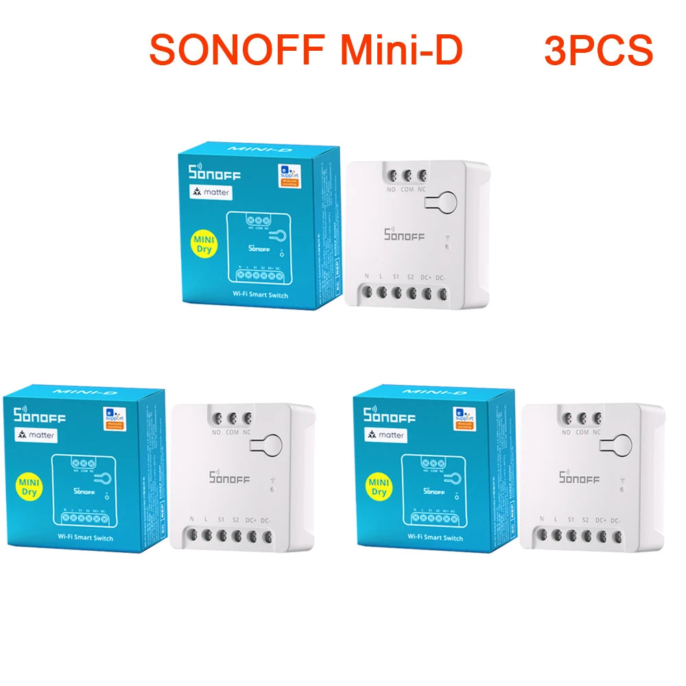 SONOFF MINI-D MINI Dry WiFi Smart Switch Dry Contact AC/DC Matter Switch For Garage Door detail image 9