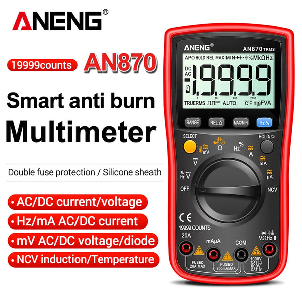ANENG AN870 Digital Multimeter Profesional 19999 Counts AC/Voltage Current NCV Capacitance Resistance Ohm product image