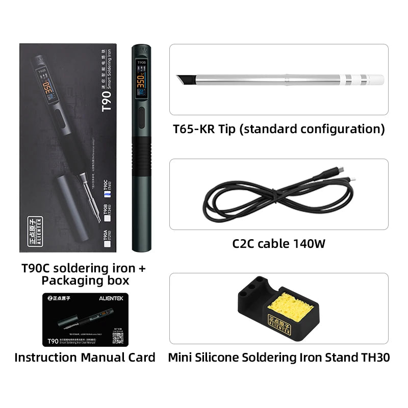 ALIENTEK T90 140W USB-C smart soldering iron kit for PCB rework - detail 9