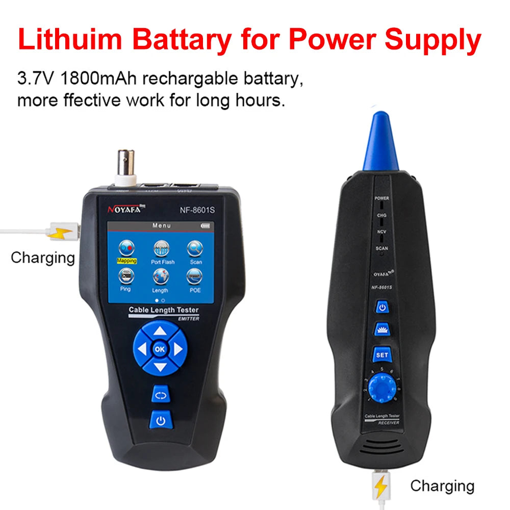 NOYAFA NF-8601S Multifunction TDR Enthernet Cable Tester Rj45 Rj11 BNC Cat5 Cat6 6E Cat7 POE detail image 3