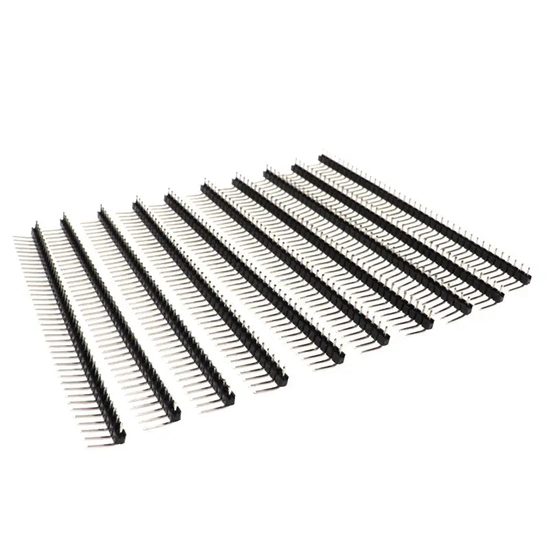 10Pcs/lot 2.54mm 1*40p 90 degree Right angle Single Row Male R/A 40 Pin Header Positive PCB Board Connector Pinheader