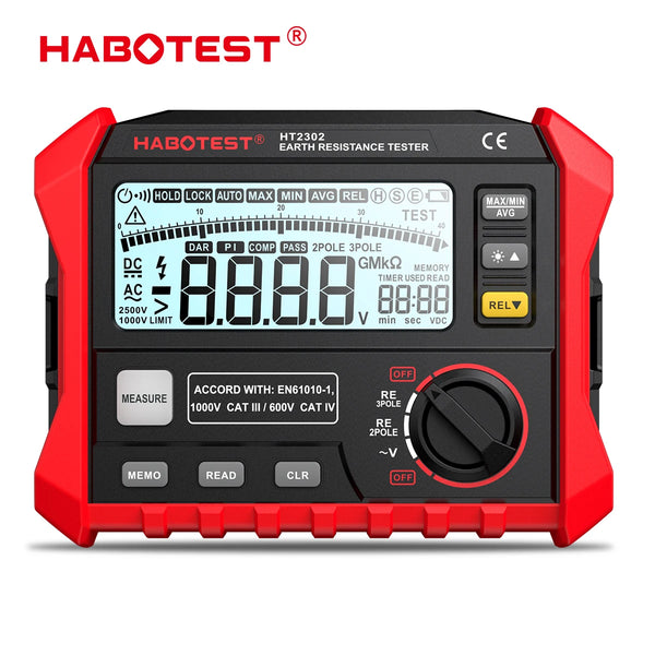 HABOTEST HT2302 Insulation Resistance Tester Earth Ground Resistance Tester Digital Megohmmeter Meter 100 product image