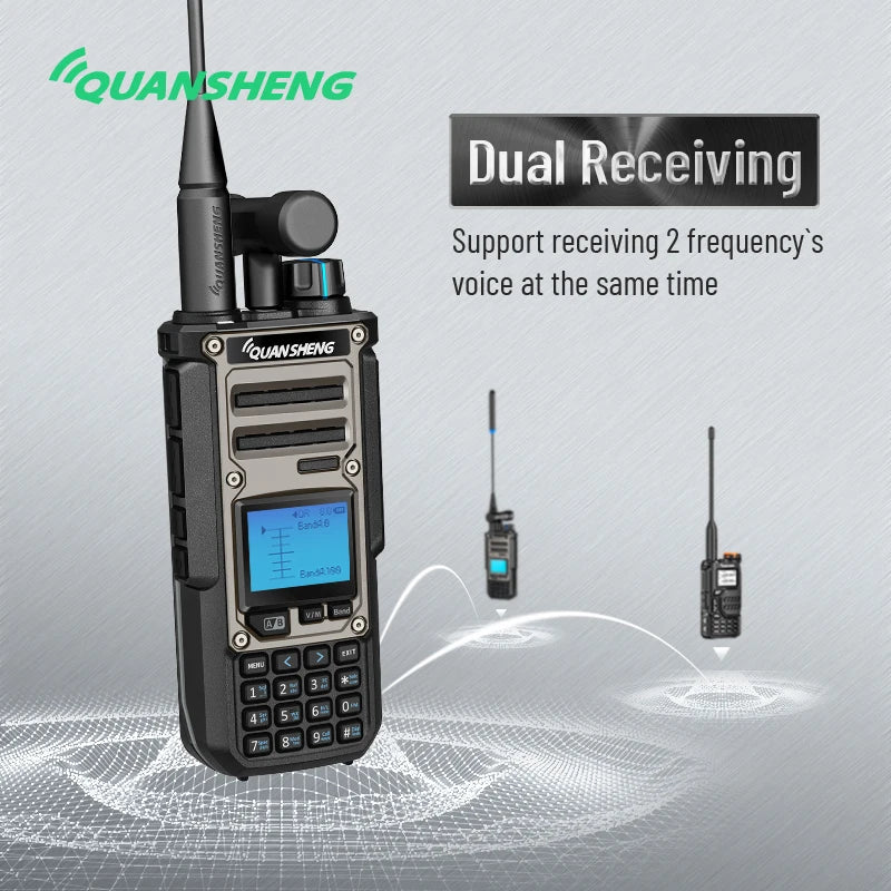 QUANSHENG TK11 8 VER.2 Metal Shell 10W 3000mAh Two Way Radio Walkie Talkie Taiko Kong CE FCC ROHS