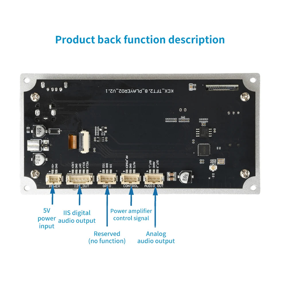 2.8-inch TFT Amplifier Bluetooth DC 4.5-5.0V 5W MP3 Decoder Board Car Audio USB TF FM Radio detail image 3