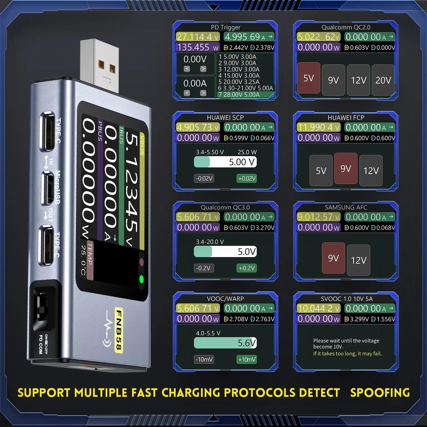 FNIRSI FNB58 Digital USB Voltmeter Ammeter Tester detail image 3