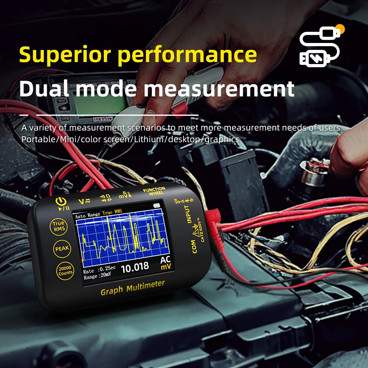 BSIDE S40/S450 Mini Digital Multimeter 20000counts High-precision Multitester 200Mohm detail image 6