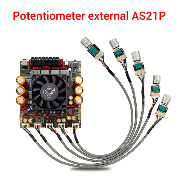 ZK-AS21P TPA3255*2 2.1 Channel Bluetooth Power Amplifier Board 300W+300W+600W High Power Low detail image 7