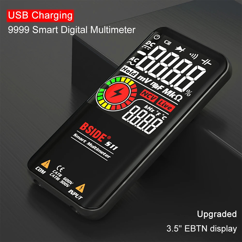 BSIDE S10 Smart Digital Multimeter Profesional 9999 Multitester DC AC Voltage Capacitor Ohm detail image 3