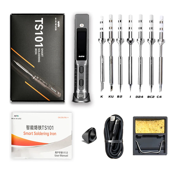 Original TS101 Electric Soldering Iron Adjustable Temperature USB Portable Digital Welding Station 65W Mini TS100 Upgraded