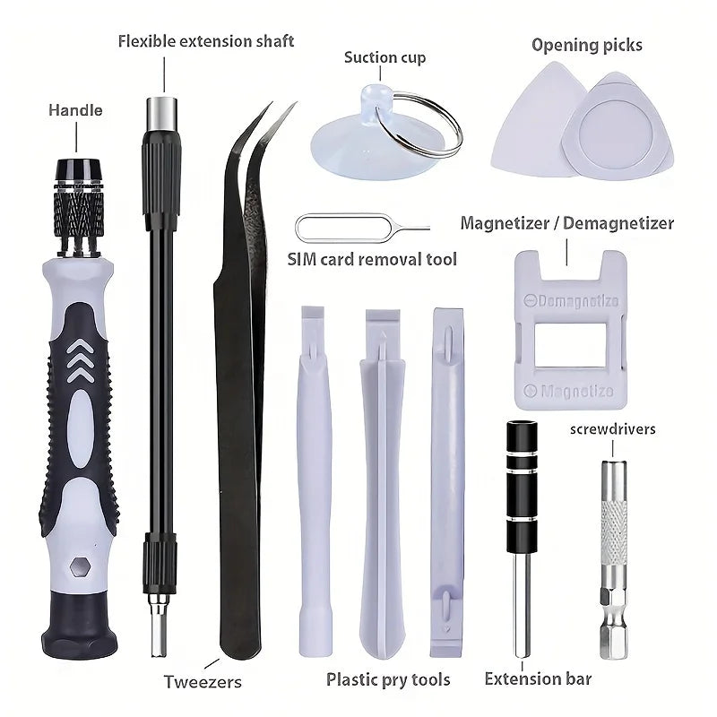 115 in 1 Precision Screwdriver Set, Electronics Repair Tool Kit for PC, Laptop, Cellphone, Watch, PS4, Vive VR, Toy, Eyeglass