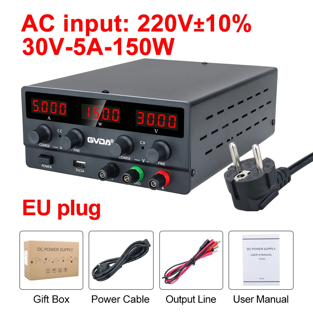 GVDA Adjustable DC Power Supply 30V 10A Lab Power Supply 300W Voltage Regulator Stabilizer detail image 7