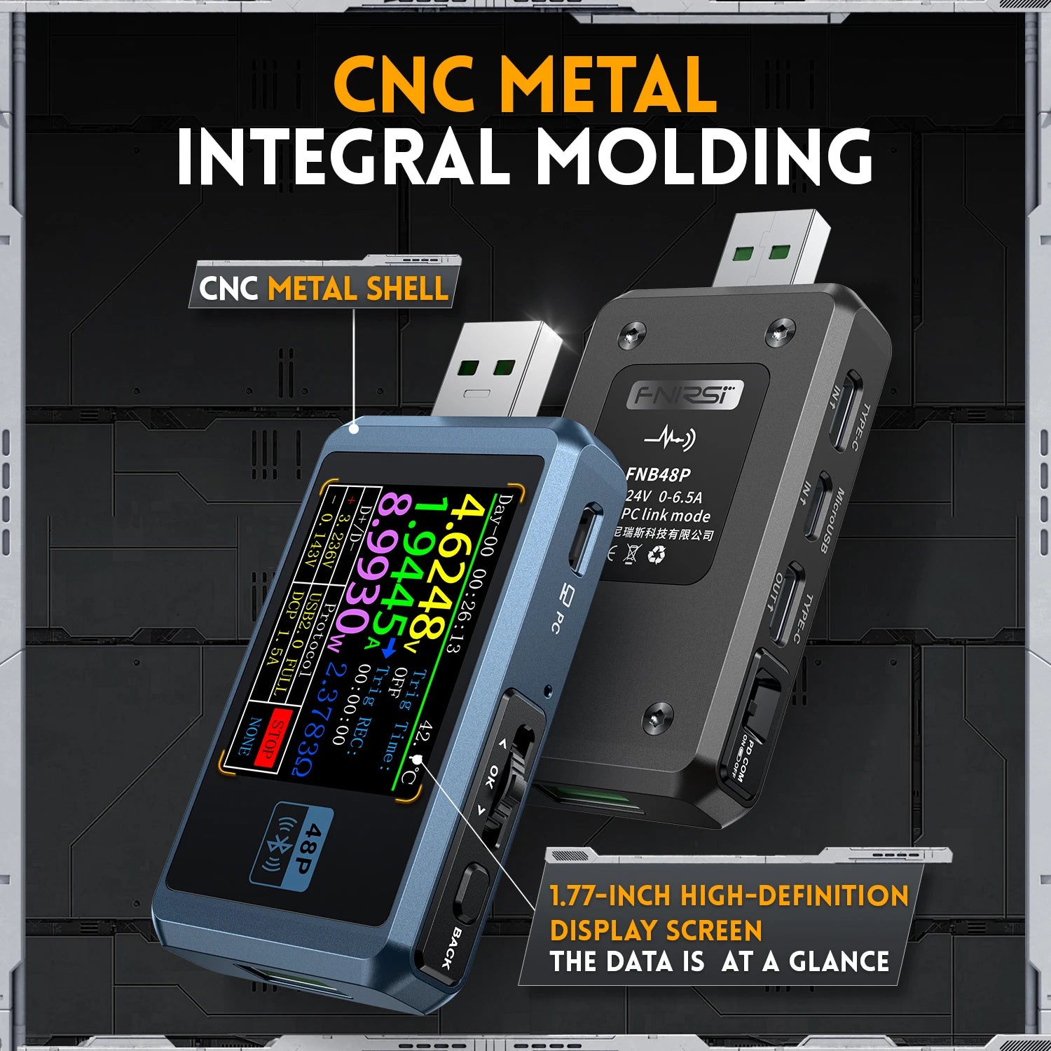 FNIRSI-FNB48P USB Battery Tester Voltmeter Ammeter TYPE-C Fast Charge Detection Trigger detail image 2