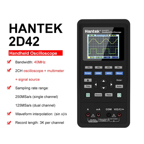 Hantek 2D72 2C42 2D42 2C72 Handheld Oscilloscope Digital Multimeter Tester Usb Waveform detail image 9