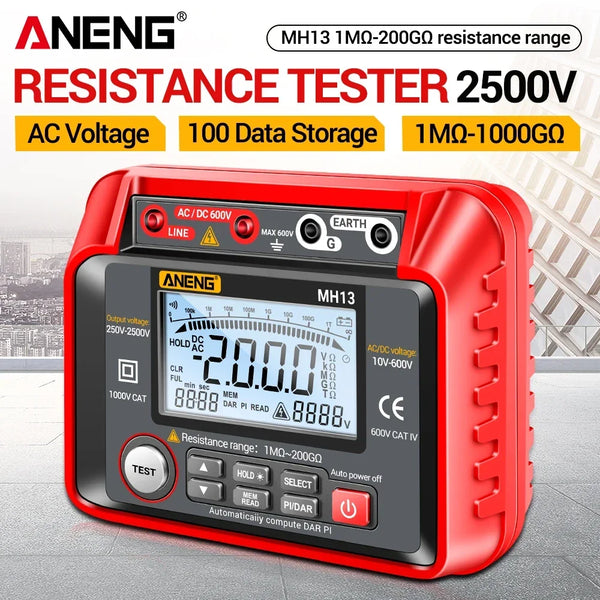 ANENG MH13 Digital Insulation Resistance Tester 2500V High Voltage Megohmmeter 200GΩ Megger Meter AC DC V product image