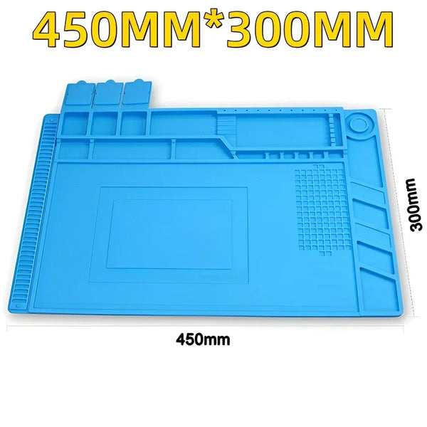 Magnetic Mat Silicone Repair Mat Circuit Board Soldering Pad Heat Resistant 932°F Anti-Static for ESD Iron Phone Repair