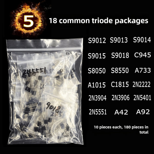 1500Pcs Electronic Components Starter Kit Resistor Capacitor LED Diode Transistor Assortment detail image 11