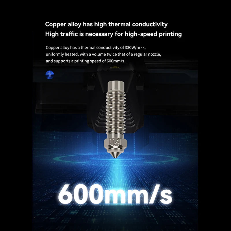 For Elegoo Neptune 4 Max/4 Plus Brass Copper Plated Hardened Steel Nozzle Upgraded Nozzle High Speed Nozzles Hotend Kit
