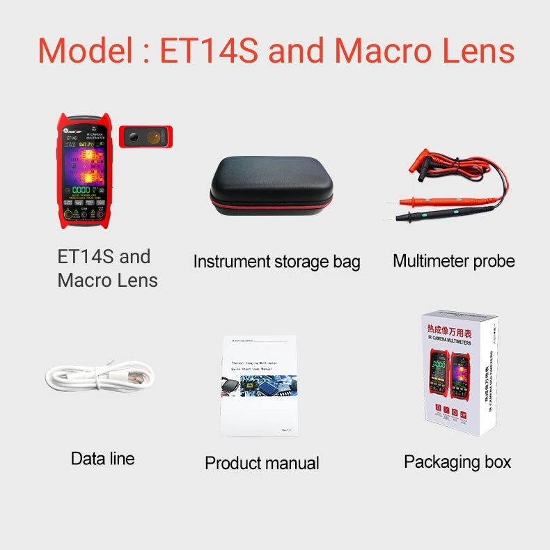 TOOLTOP ET14S 2.8inch Thermal Imager AC/DC Current Voltage Multimeter ISR 240x240 IR Camera detail image 8