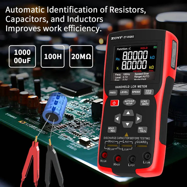 ZOYI High-Precision Handheld Bridge ZT-DQ02 LCR Lithium Battery Internal Resistance Meter 18650 Battery Tester