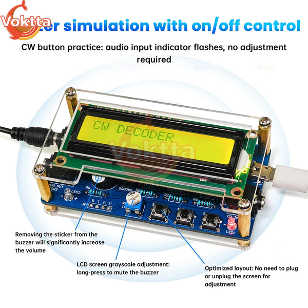 DC 5V CW Morse Code Decoder Loose Kit Audio Cipher Reader Circuit Board Welding Exercise DIY detail image 5