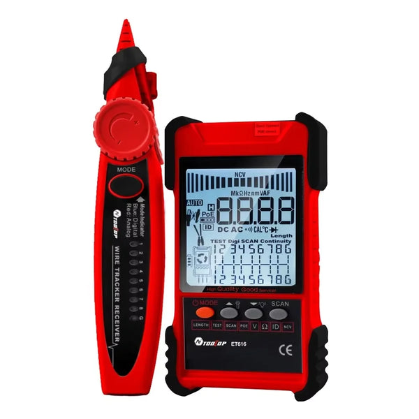 TOOLTOP ET616/ET618 Network Cable Tester Multimeter Anti-noise POE Lan Test 400M/600M Length detail image 4