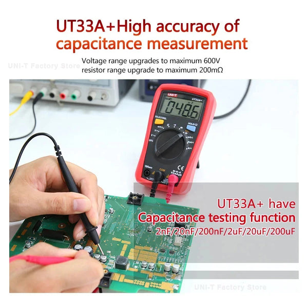 UNI-T UT33A UT33B UT33C UT33D Plus Pocket Multimeter Digital Ammeter Voltmeter Professional detail image 3