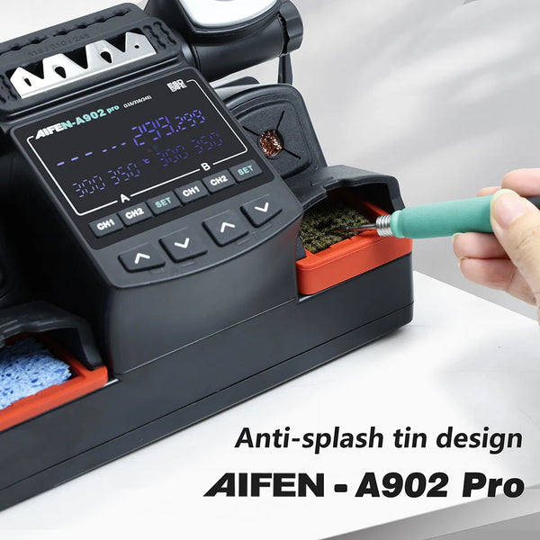 AIFEN A902PRO Soldering Station C115 C210 C245 Double Station Welding Rework Station For detail image 3