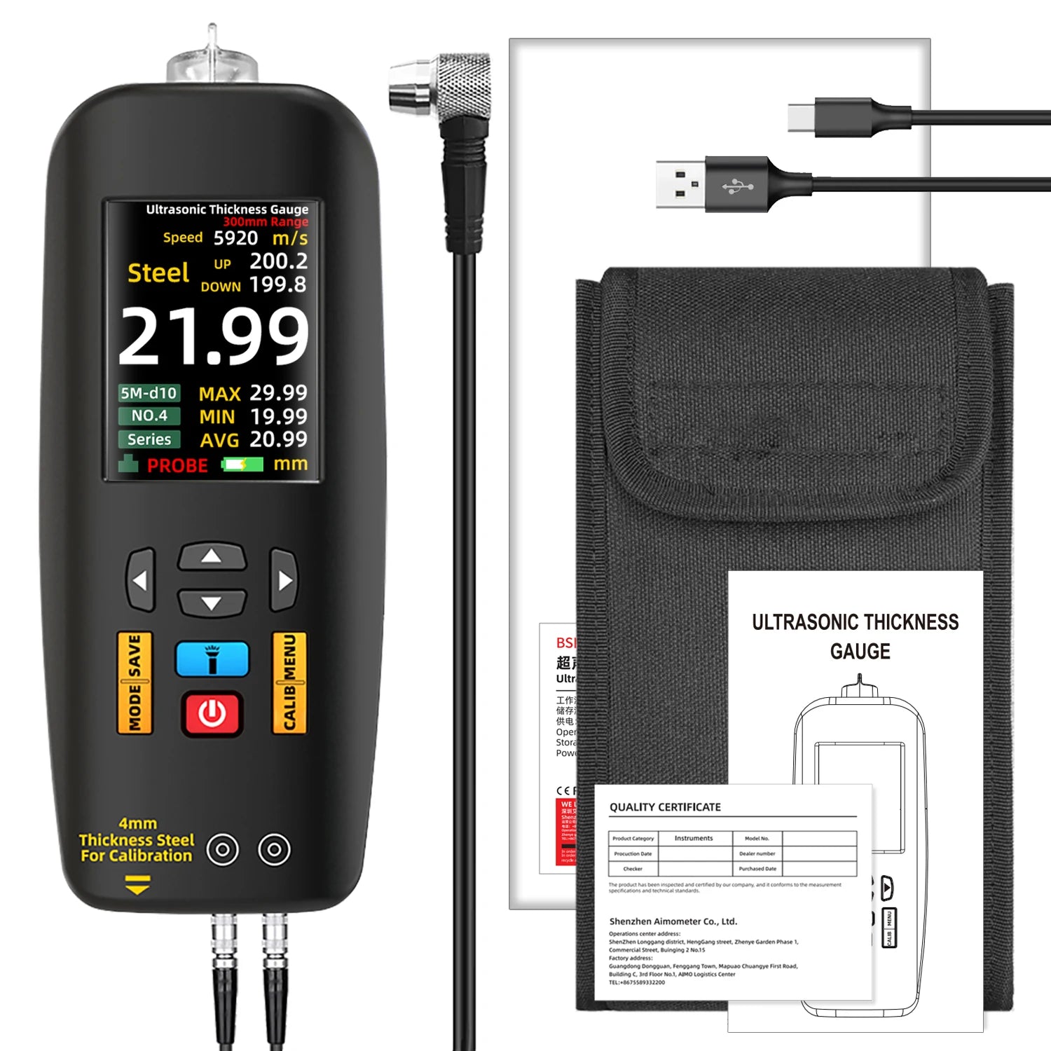 BSIDE Digital Ultrasonic Thickness Gauge High Precision Metallic ceramics composites Tester detail image 6