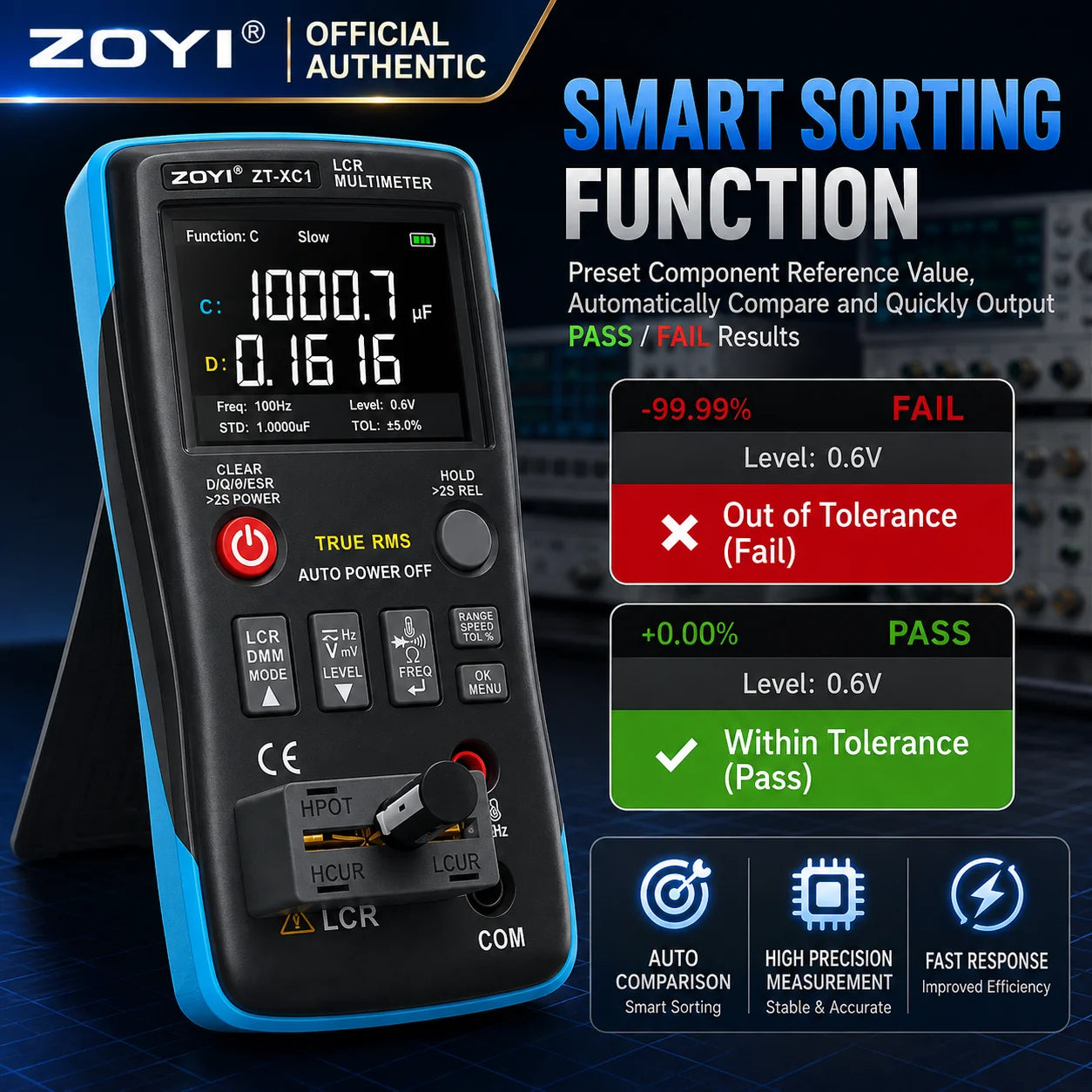 ZOYI ZT-XC1 High Precision LCR Digital Bridge + True RMS Multimeter 2-in-1 Professional Tester Inductance Resistance Capacitance