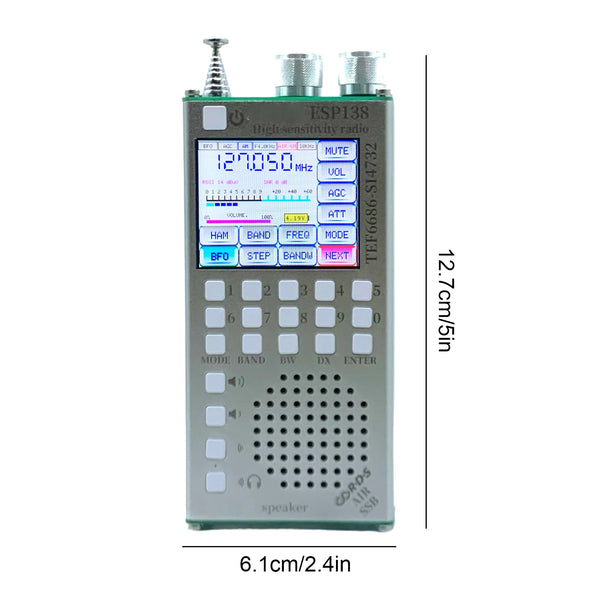 Dual Modes RDS Data Display Radio 2500mAh Hand-Held Radio Receiver ESP138 ESP32 SI4732 for detail image 5