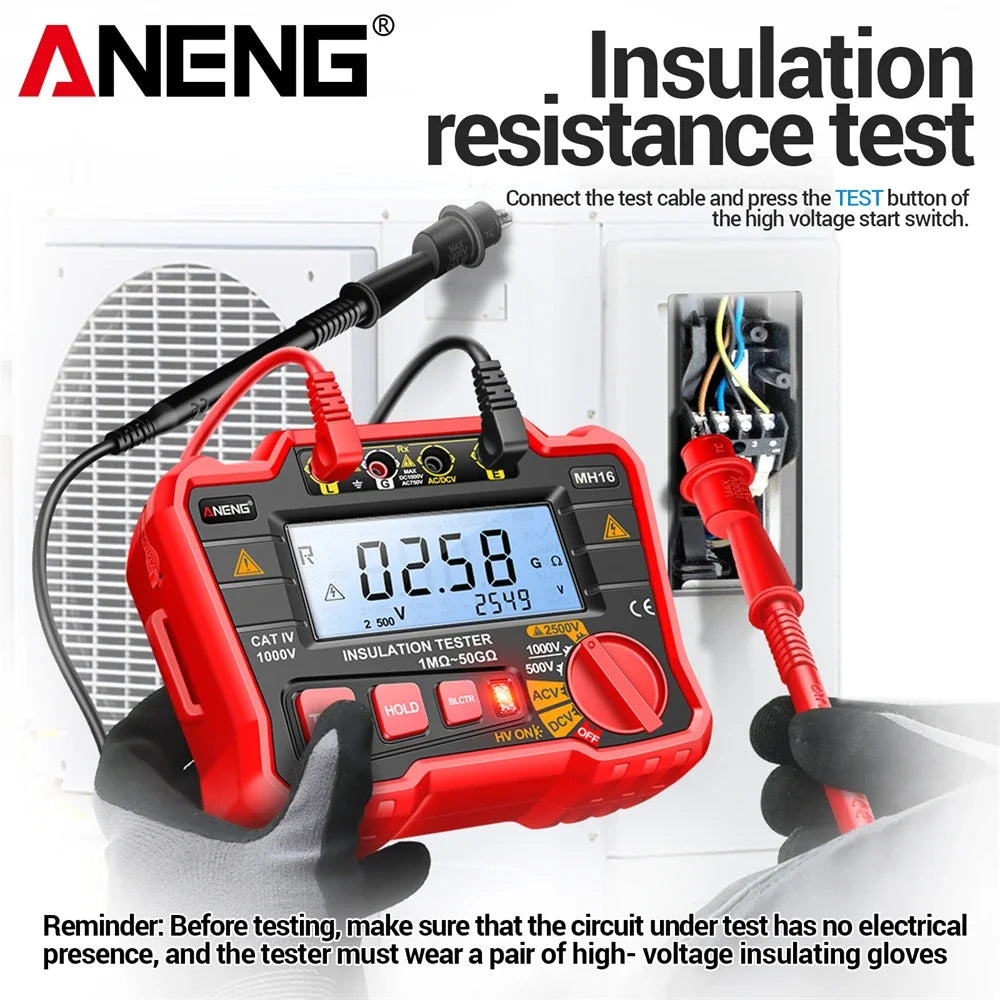 ANENG MH16 Ohm Tester Digital Multimeter Megometro Insulation Earth High Voltage Resistance detail image 2