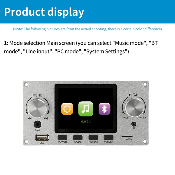 2.8-inch TFT Amplifier Bluetooth DC 4.5-5.0V 5W MP3 Decoder Board Car Audio USB TF FM Radio detail image 4