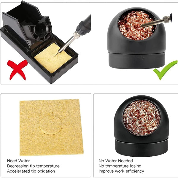 New Cleaning Ball Desoldering Soldering Iron Mesh Filter Cleaning Nozzle Tip Copper Wire Cleaner Ball Metal Dross Box Clean Ball