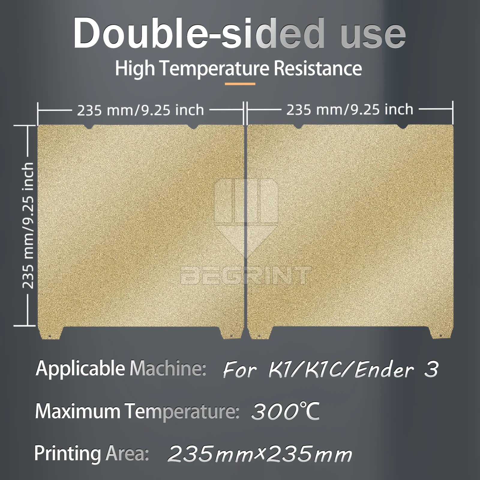 For Creality K1 Build Plate K1C Bed Ender 3 V3 Se Ender 3 S1 Pro Plate Ender 5 S1 H1H PEO PEY PEI Sheet 235x235mm build plate