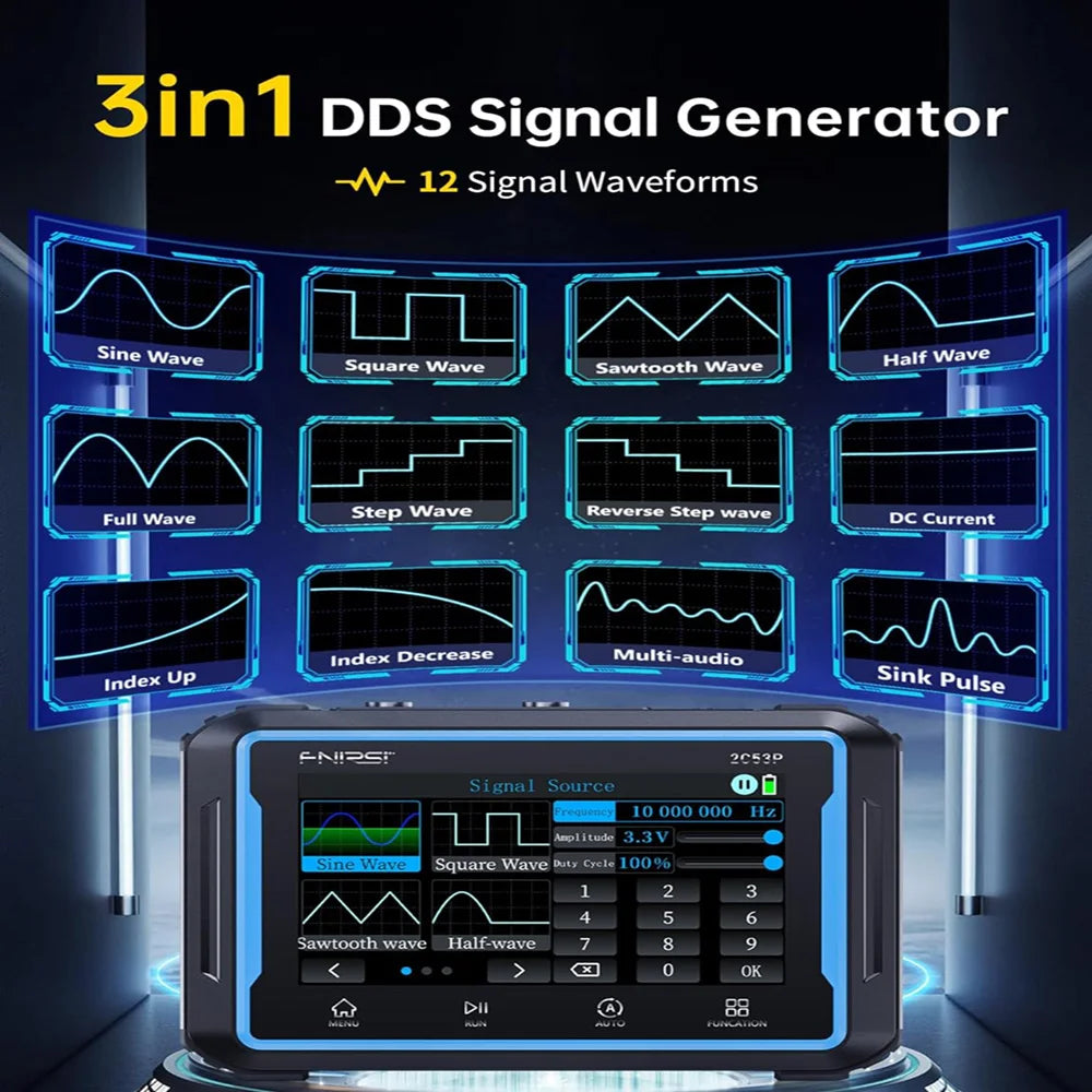 FNIRSI 2C53P 3-IN-1 Dual Channel Tablet Touchable Oscilloscope Multimeter detail image 3