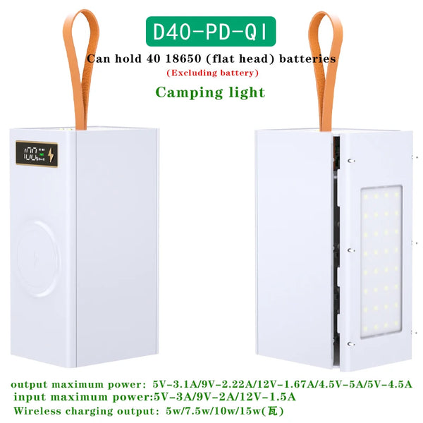 40*18650 DIY Power Bank Case Batteries Power Box Regular/PD Camping light Version Power Bank detail image 10